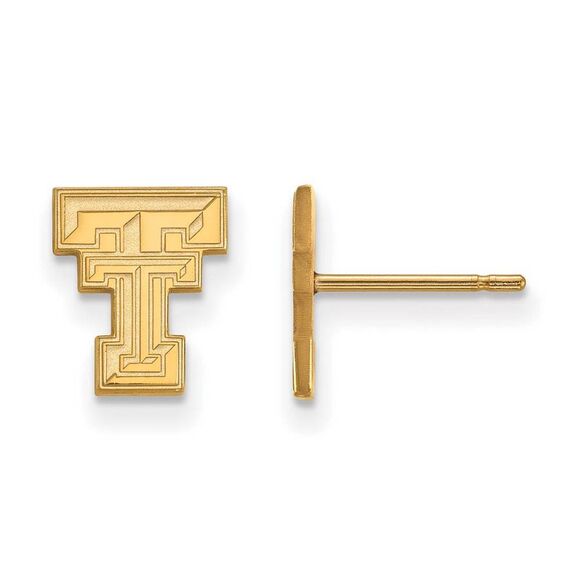 10k Yellow Gold Texas Tech University XS (Tiny) Post Earrings